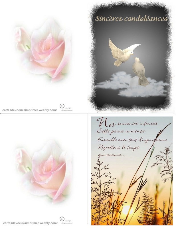 12 cartes de condoléances avec enveloppe - Intérieur vierge